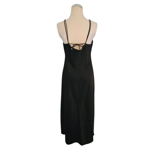 Sam Edelman Black Satin Spaghetti Strap Dress Size 8 - Picture 4 of 11